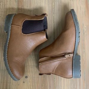 Boys Faux Leather Ankle Boots with Zipper